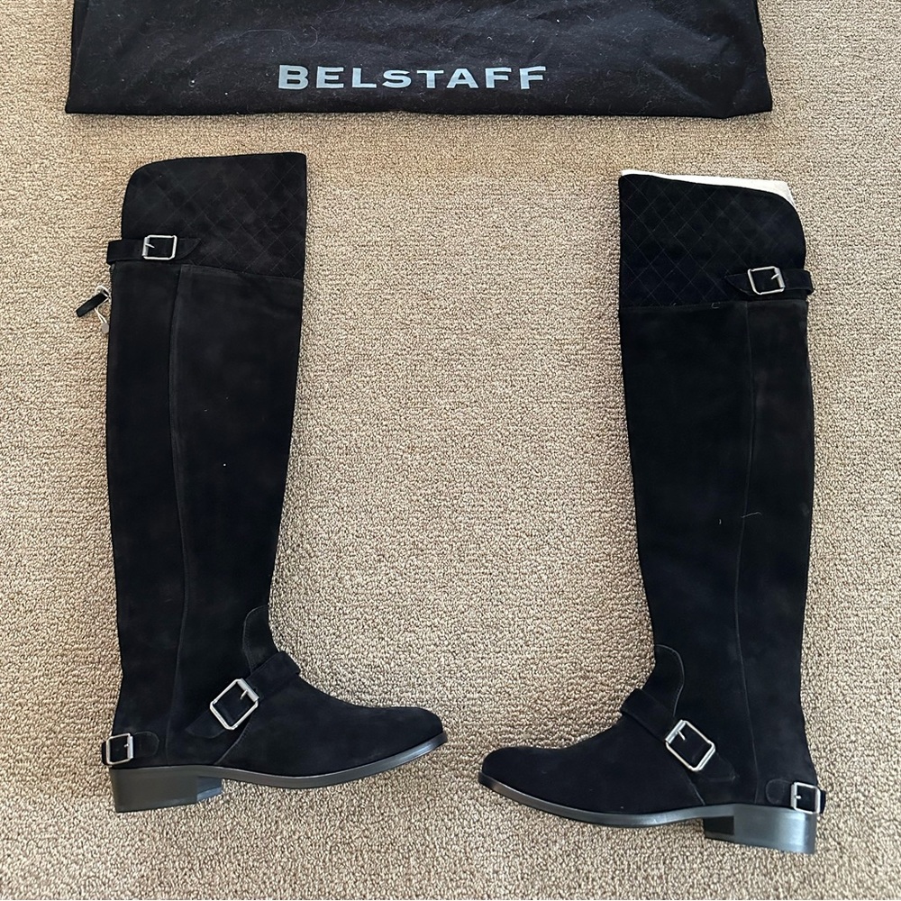 NWOT Belstaff Trailmaster Suede Knee High Boot/SZ 38.5
